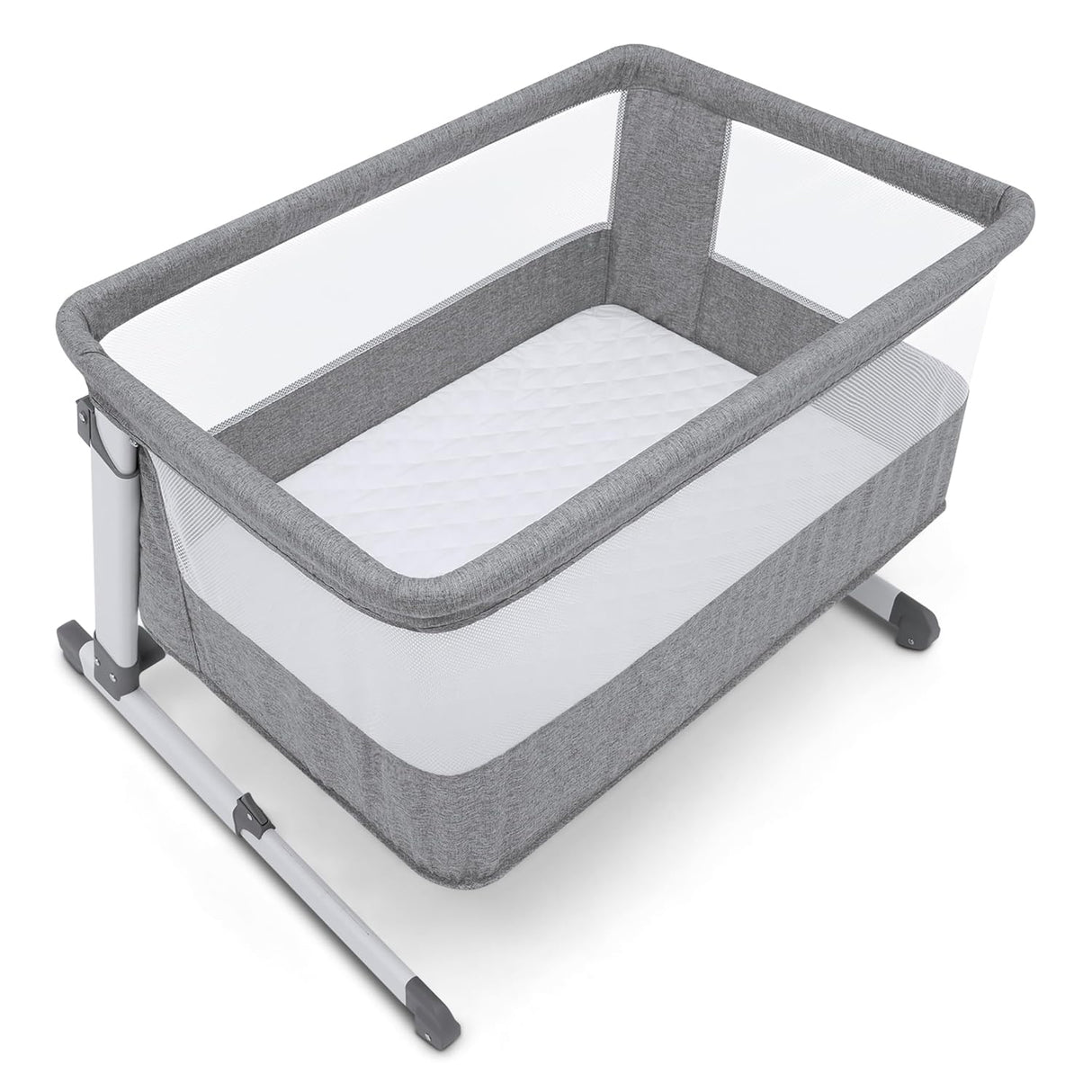 Delta Children Deluxe Bedside Bassinet, Grey Tweed