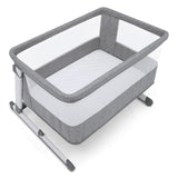 Delta Children Deluxe Bedside Bassinet, Grey Tweed