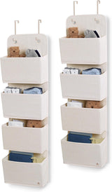 Delta Children 2-Pack Over the Door Storage Organizer with 4 Pockets, Tan