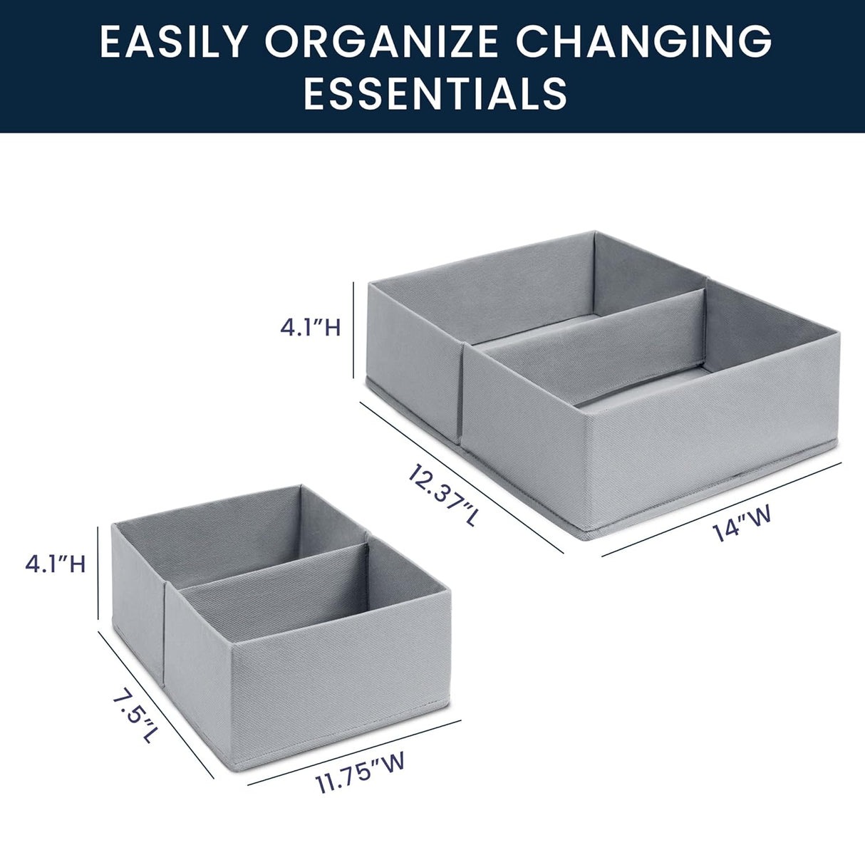 Delta Children 7-Piece Essential Changing Table Set -Grey