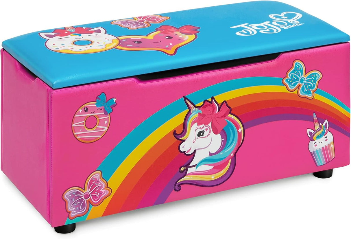 Delta Children JoJo Siwa Upholstered Storage Bench for Kids
