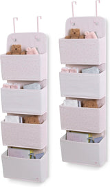 Delta Children 2-Pack Over the Door Storage Organizer with 4 Pockets, Pink
