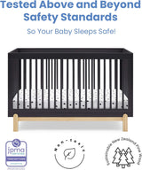 Delta Children Poppy 4-in-1 Convertible Crib, Midnight Grey/Natural