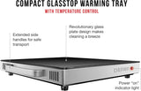 Chefman Mini Glass Top Warming Tray with Temperature Control Knob