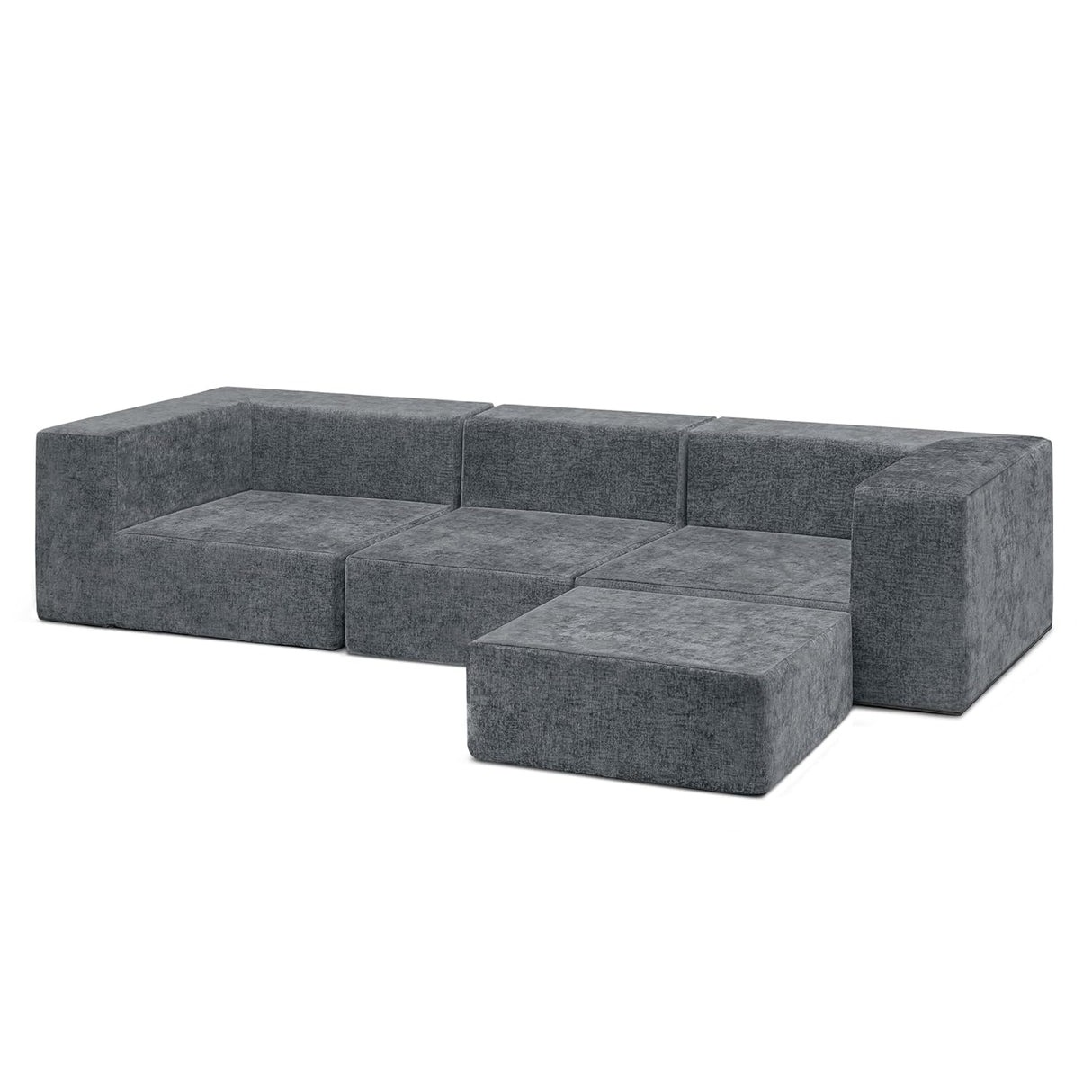 Delta Children Cozee 4-Piece Sectional Sofa Set, Grey