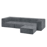 Delta Children Cozee 4-Piece Sectional Sofa Set, Grey
