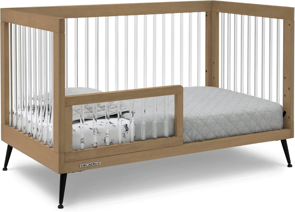 Delta Children Sloane 4-in-1 Acrylic Convertible Crib Acorn/Matte Black