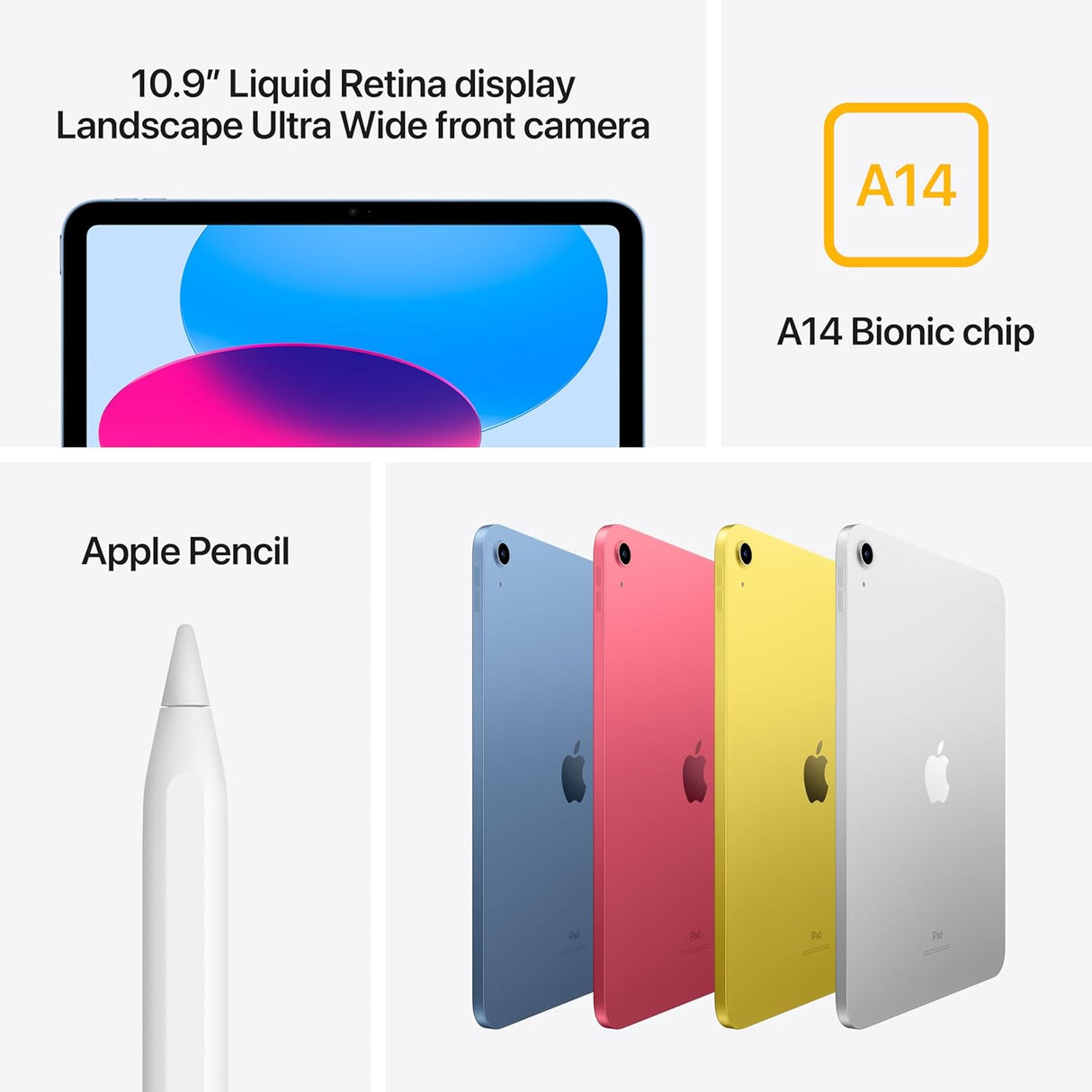 Apple iPad 10.9-Inch (Latest Model) with Wi-Fi - 256GB - Silver