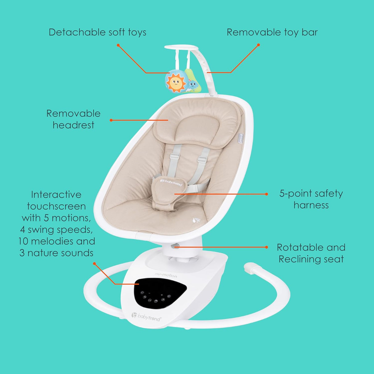 Baby Trend NuMotion Infinity Swing -  Dash Tan