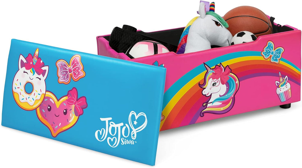 Delta Children JoJo Siwa Upholstered Storage Bench for Kids