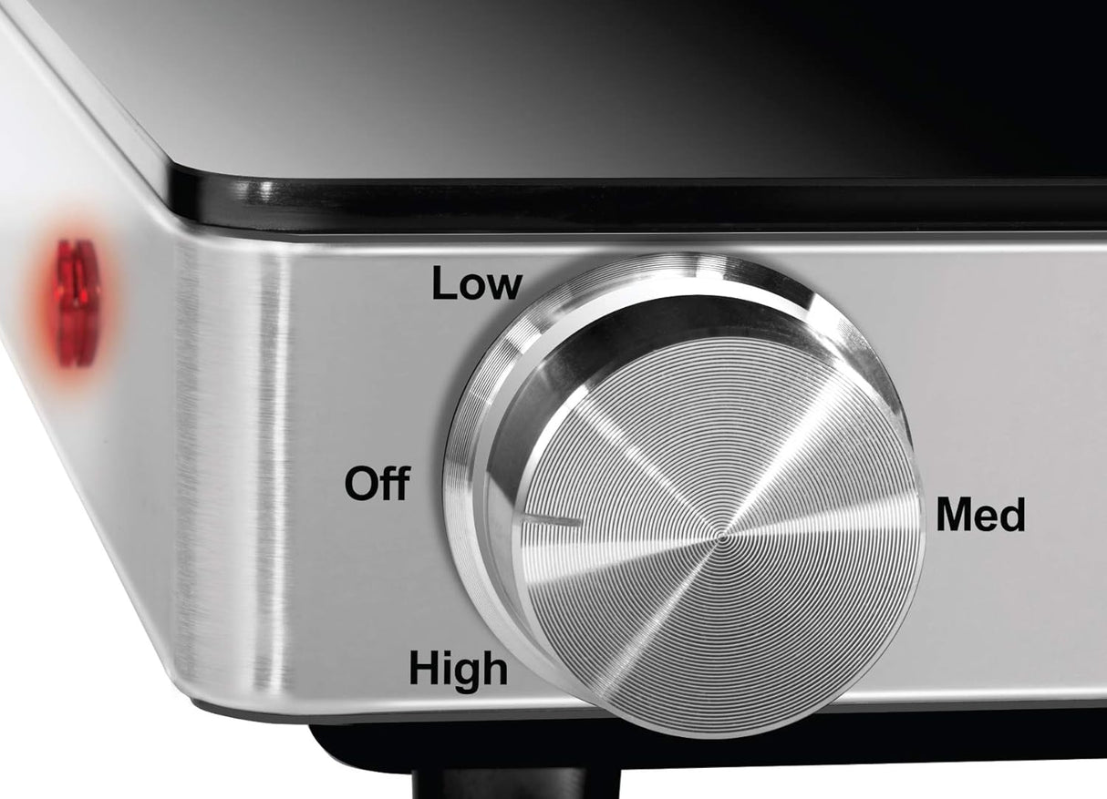 Chefman Mini Glass Top Warming Tray with Temperature Control Knob