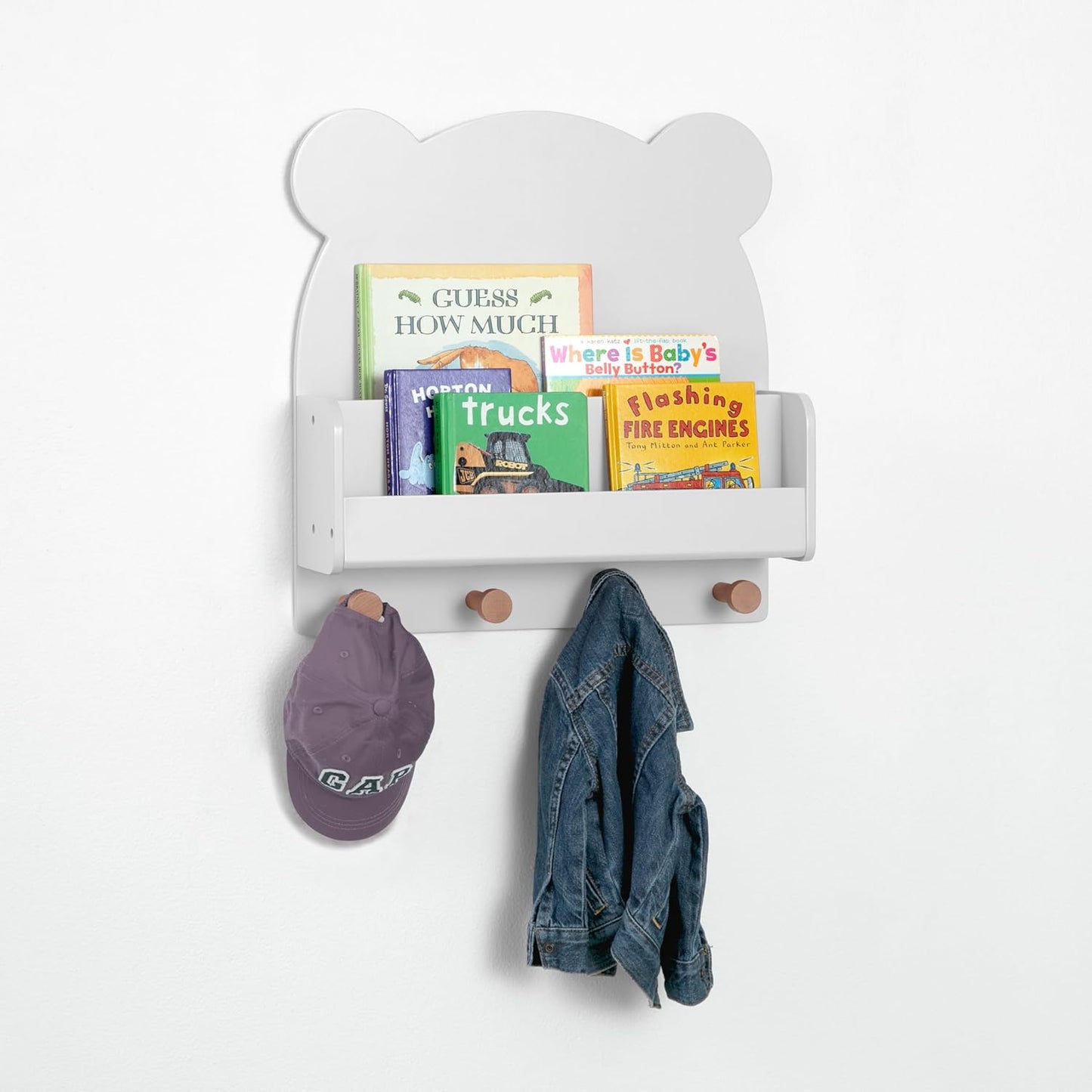 babyGap by Delta Children Brannan Bear Wall Shelf with 4 Hooks