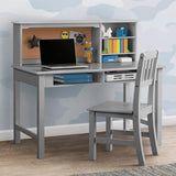 Delta Children Kids Wood Desk with Hutch and Chair  Grey