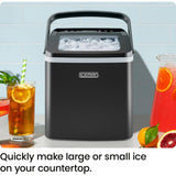 Chefman Dual-Size Countertop Bullet Ice Machine w/ 0.88lb Capacity - Black