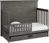 Delta Children Simmons Kids Caden 6-in-1 Convertible Crib with Trundle Drawer,  Rustic Acorn