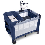 LX Deluxe Portable Baby Play Yard With Removable Bassinet and Changing Table, Midnight Blue