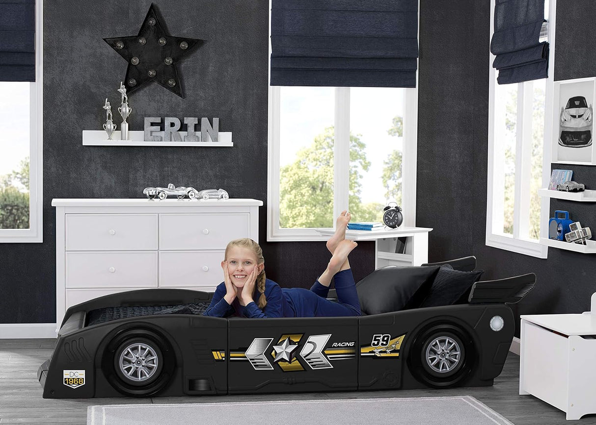 Delta Children Grand Prix Race Car Toddler-to-Twin Bed, Black