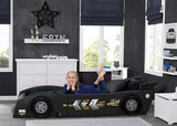 Delta Children Grand Prix Race Car Toddler-to-Twin Bed, Black