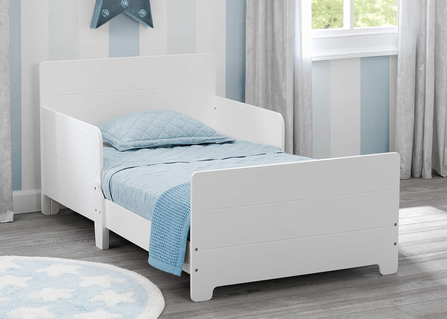 MySize White Toddler Bed Table, 9 Bin Plastic Toy Organizer  and Chair Set