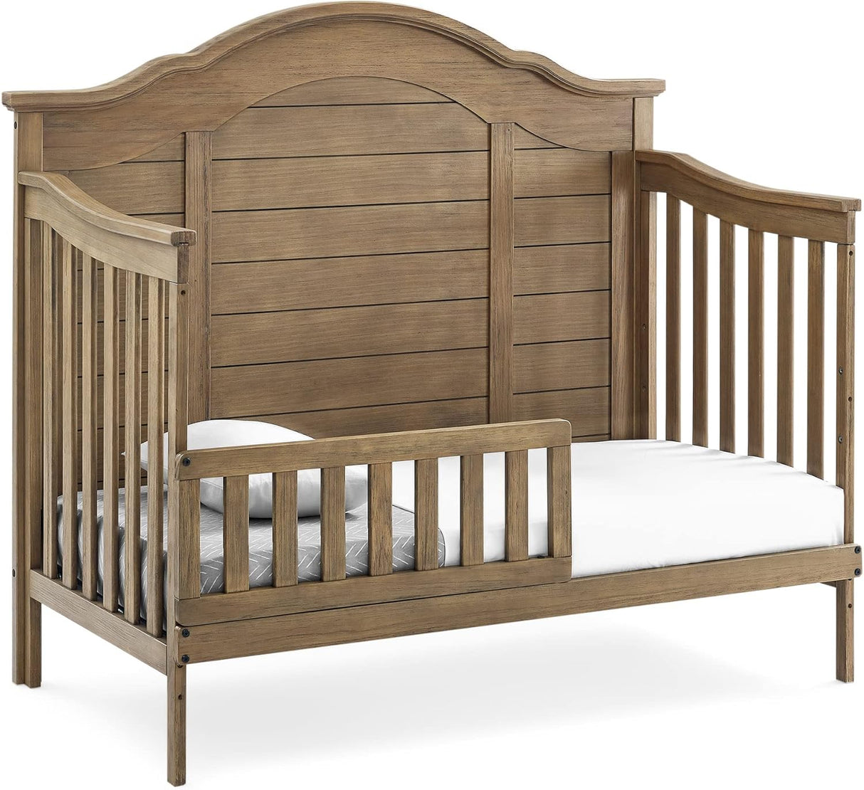 Delta Children Simmons Kids Asher 6-in-1 Convertible Crib with Toddler Rail, Rustic Mist