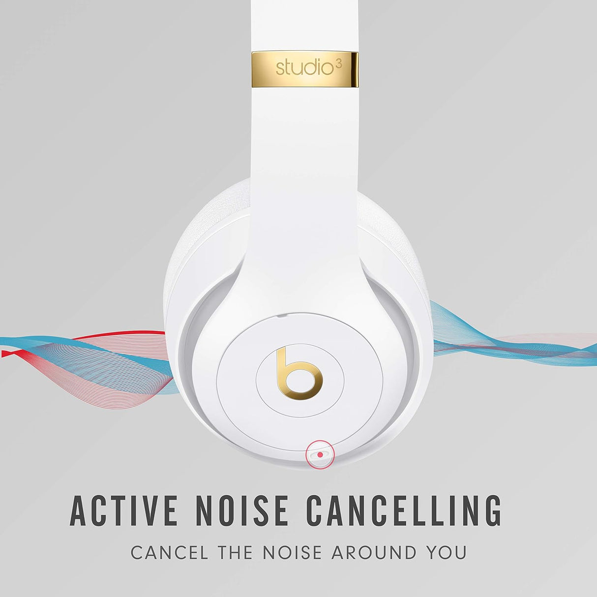 Beats Studio3 Wireless Noise Cancelling Headphones with Apple W1 Headphone Chip - White