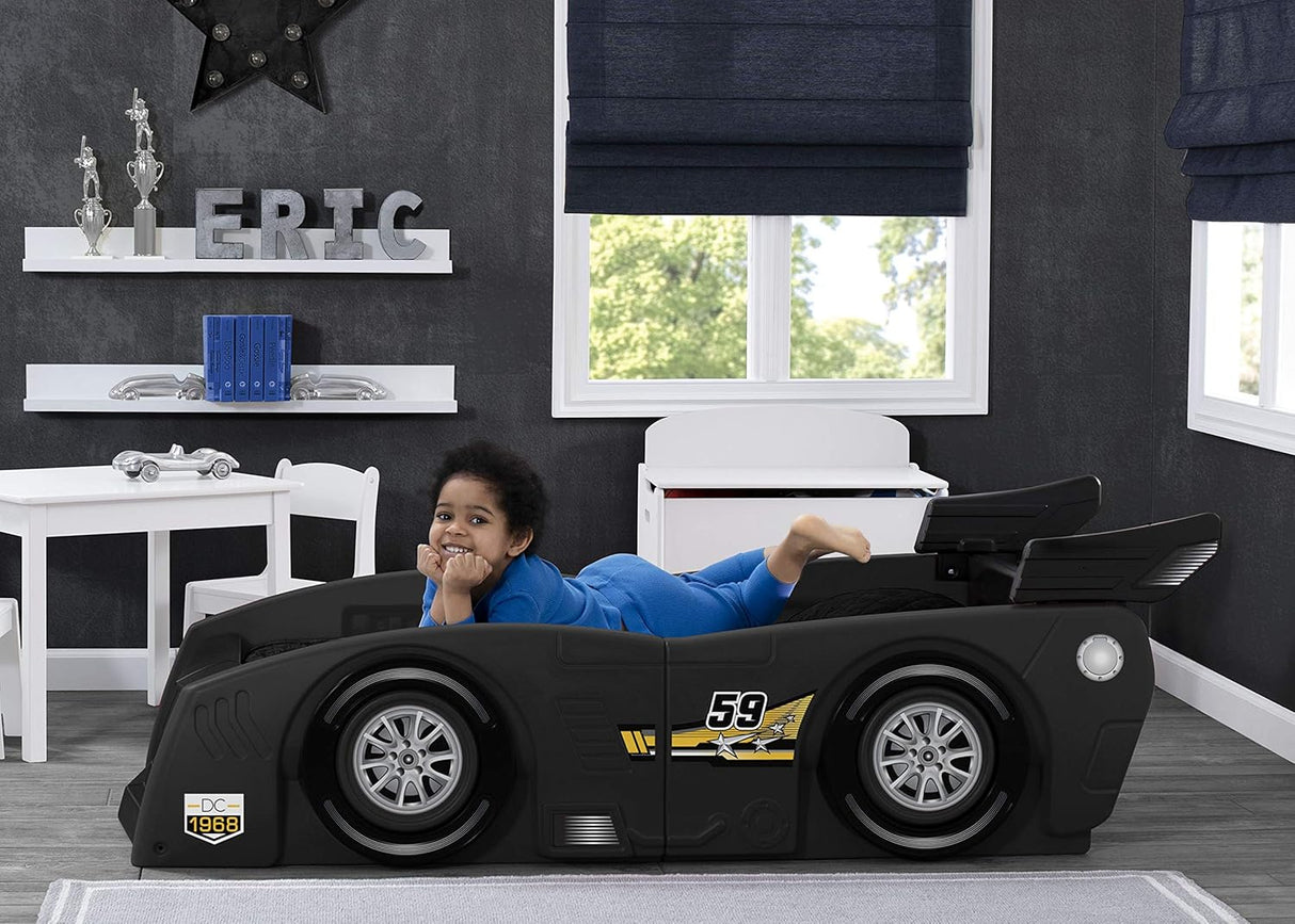 Delta Children Grand Prix Race Car Toddler-to-Twin Bed, Black