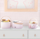 Delta Children 3-Pack Nested Fabric Storage Bins with Handles, Pink