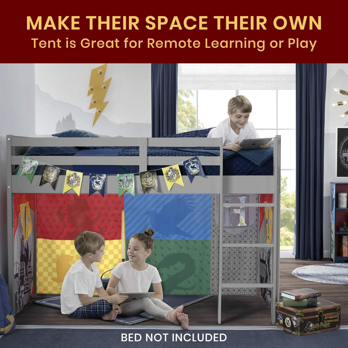 Delta Children Harry Potter Loft Bed Tent - Curtain Set for Low Twin Loft Bed (Bed Sold Separately)
