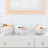 Delta Children 3-Pack Nested Fabric Storage Bins with Handles, Tan