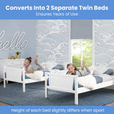 Delta Children Convertible Twin Over Twin Wood Bunk Bed with Ladder and Guardrails ? Grey