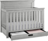 Delta Children Simmons Kids Caden 6-in-1 Convertible Crib with Trundle Drawer,  Rustic Grey