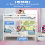 Delta Children Convertible Twin Over Twin Wood Bunk Bed with Ladder and Guardrails ? Grey