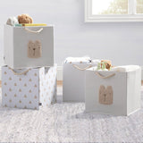 Delta Children 4-Pack Brannan Bear Fabric Storage Bins with Handles, Tan