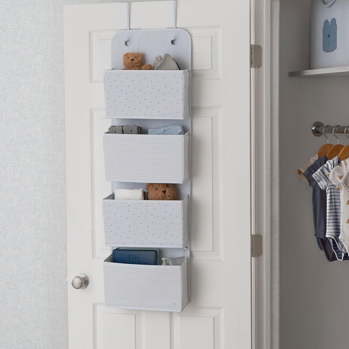 Delta Children 2-Pack Over the Door Storage Organizer with 4 Pockets, Blue