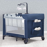 LX Deluxe Portable Baby Play Yard With Removable Bassinet and Changing Table, Midnight Blue