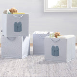 Delta Children 4-Pack Brannan Bear Fabric Storage Bins with Handles, Blue