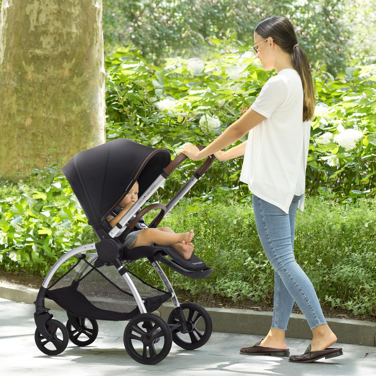 Delta Children Revolve Reversible Stroller, Black