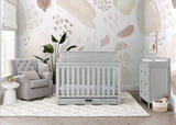 Delta Children Simmons Kids Caden 6-in-1 Convertible Crib with Trundle Drawer,  Rustic Grey