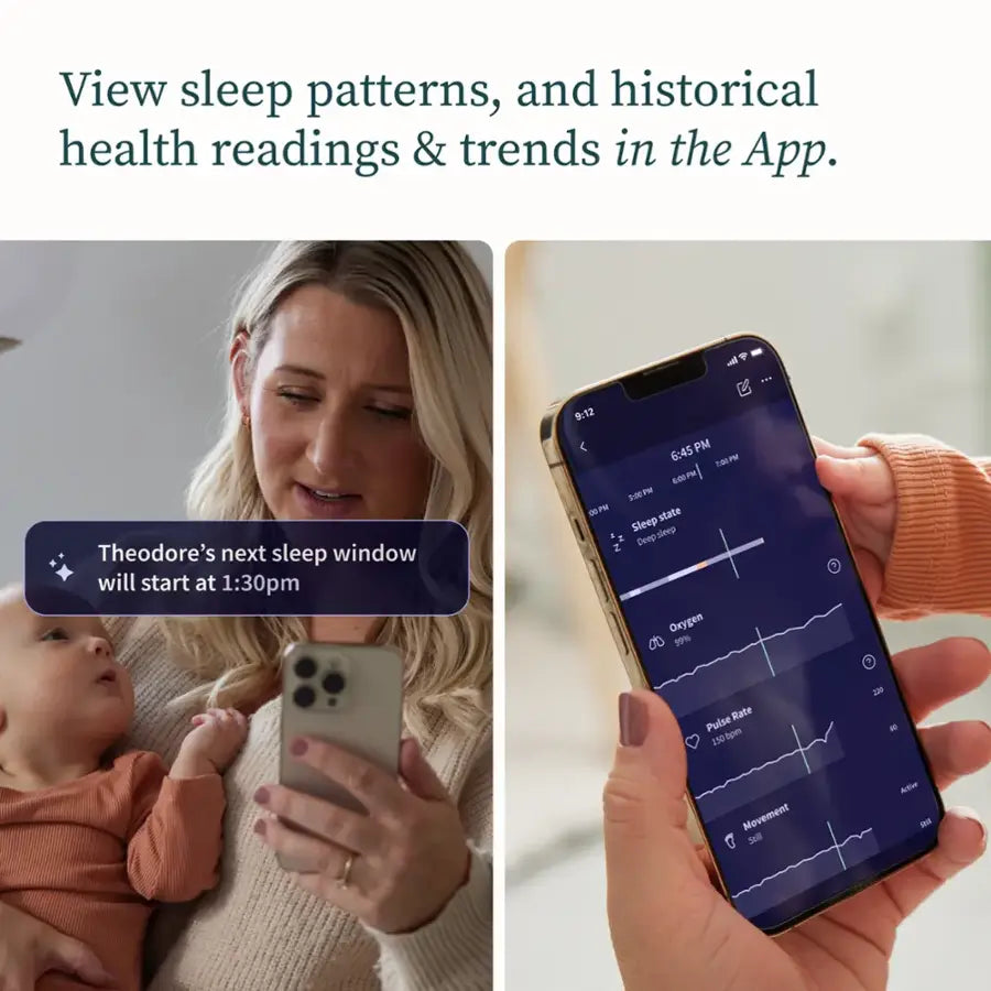 Owlet Dream Sock® - FDA-Cleared Smart Baby Monitor Track Live Pulse Rate, Oxygen in Infants Receive Notifications Mint