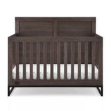 Delta Children Simmons Kids Foundry 6-in-1 Convertible Crib, Rustic Grey/Matte Black