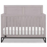 Delta Children Simmons Kids Foundry 6-in-1 Convertible Crib, Rustic Mist/Matte Black