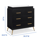 Delta Children Sloane 4 Drawer Dresser with Changing Top and Interlocking Drawers, Ebony/Bronze