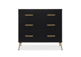 Delta Children Sloane 4 Drawer Dresser with Changing Top and Interlocking Drawers, Ebony/Bronze