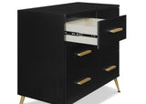 Delta Children Sloane 4 Drawer Dresser with Changing Top and Interlocking Drawers, Ebony/Bronze