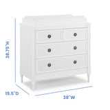 Delta Children Madeline 4 Drawer Dresser with Changing Top and Interlocking Drawers, Bianca White