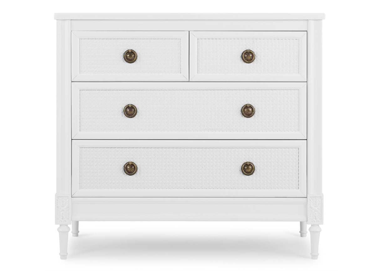 Delta Children Madeline 4 Drawer Dresser with Changing Top and Interlocking Drawers, Bianca White