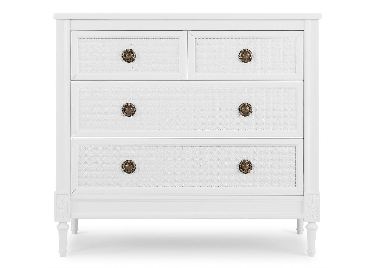 Delta Children Madeline 4 Drawer Dresser with Changing Top and Interlocking Drawers, Bianca White