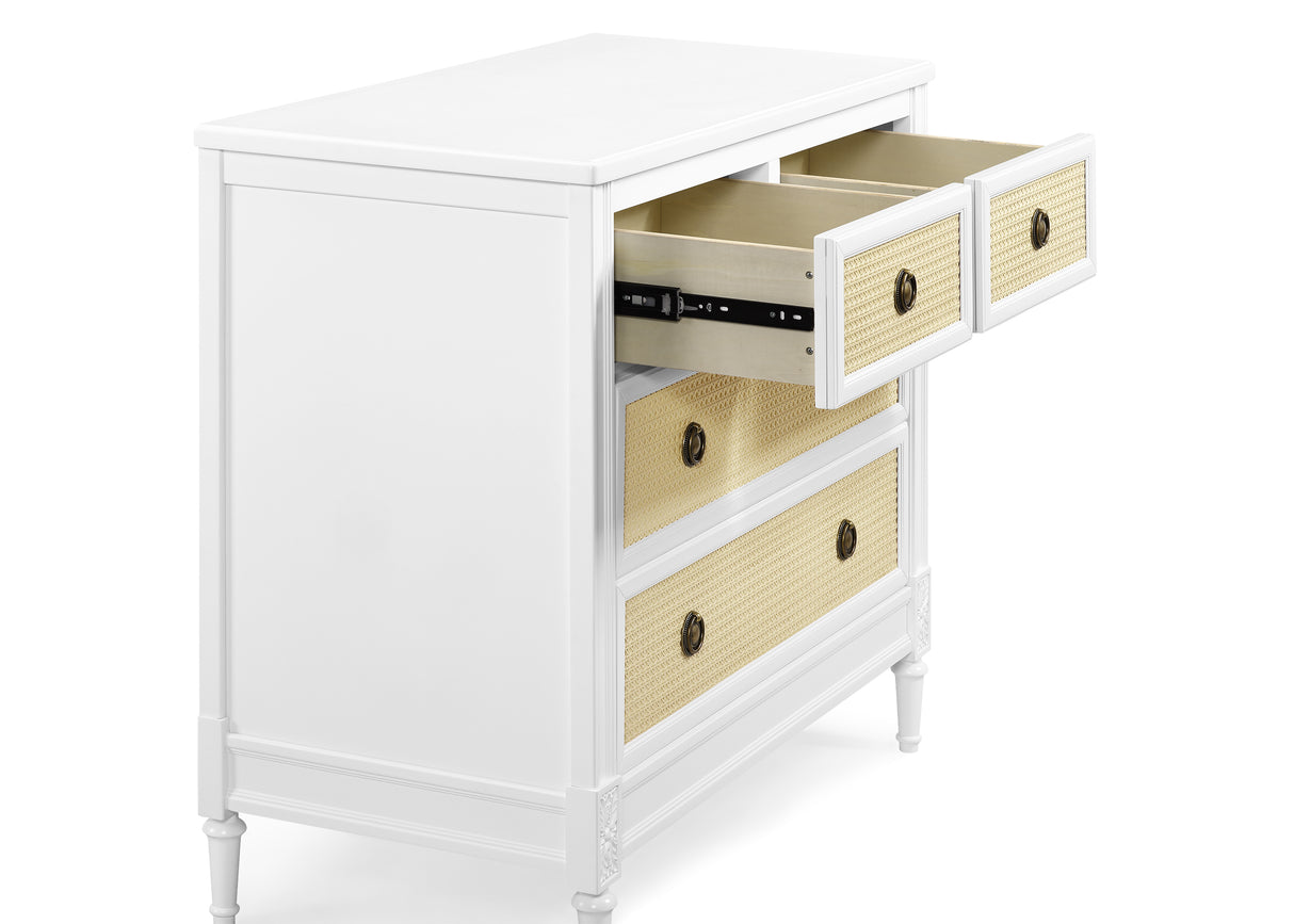 Delta Children Madeline 4 Drawer Dresser w/ Changing Top and Interlocking Drawers, Bianca White