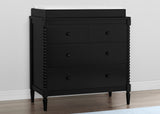 Delta Children Saint 3 Drawer Dresser with Changing Top and Interlocking Drawers, Black