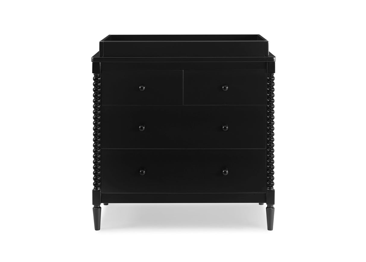 Delta Children Saint 3 Drawer Dresser with Changing Top and Interlocking Drawers, Black